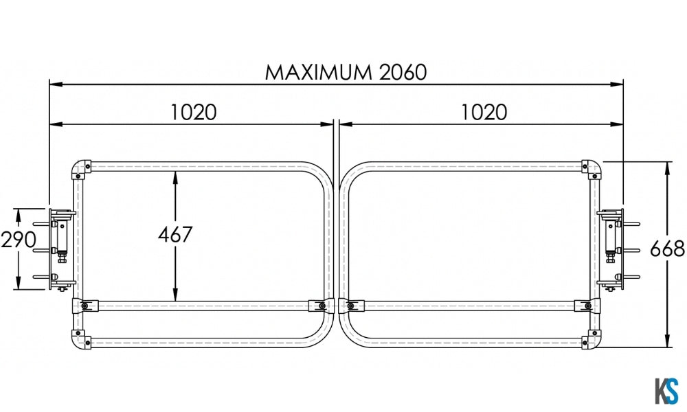 Self Closing Safety Gate - Double - Galvanised