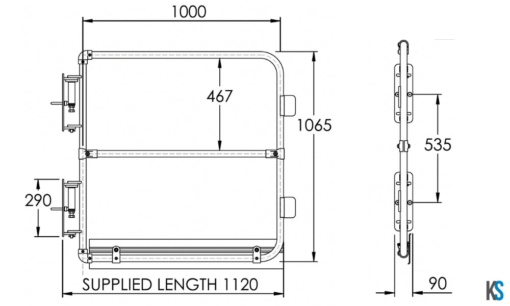 Self Closing Safety Gate - Single Full Height - Galvanised