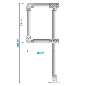 End D-Post 42.4 mm - Pre-assembled Handrail Part