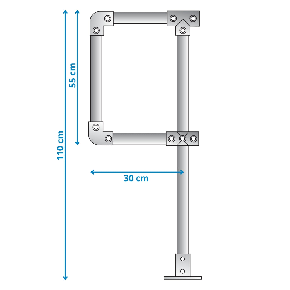 End D-Post 48.3 mm - Pre-assembled Handrail Part